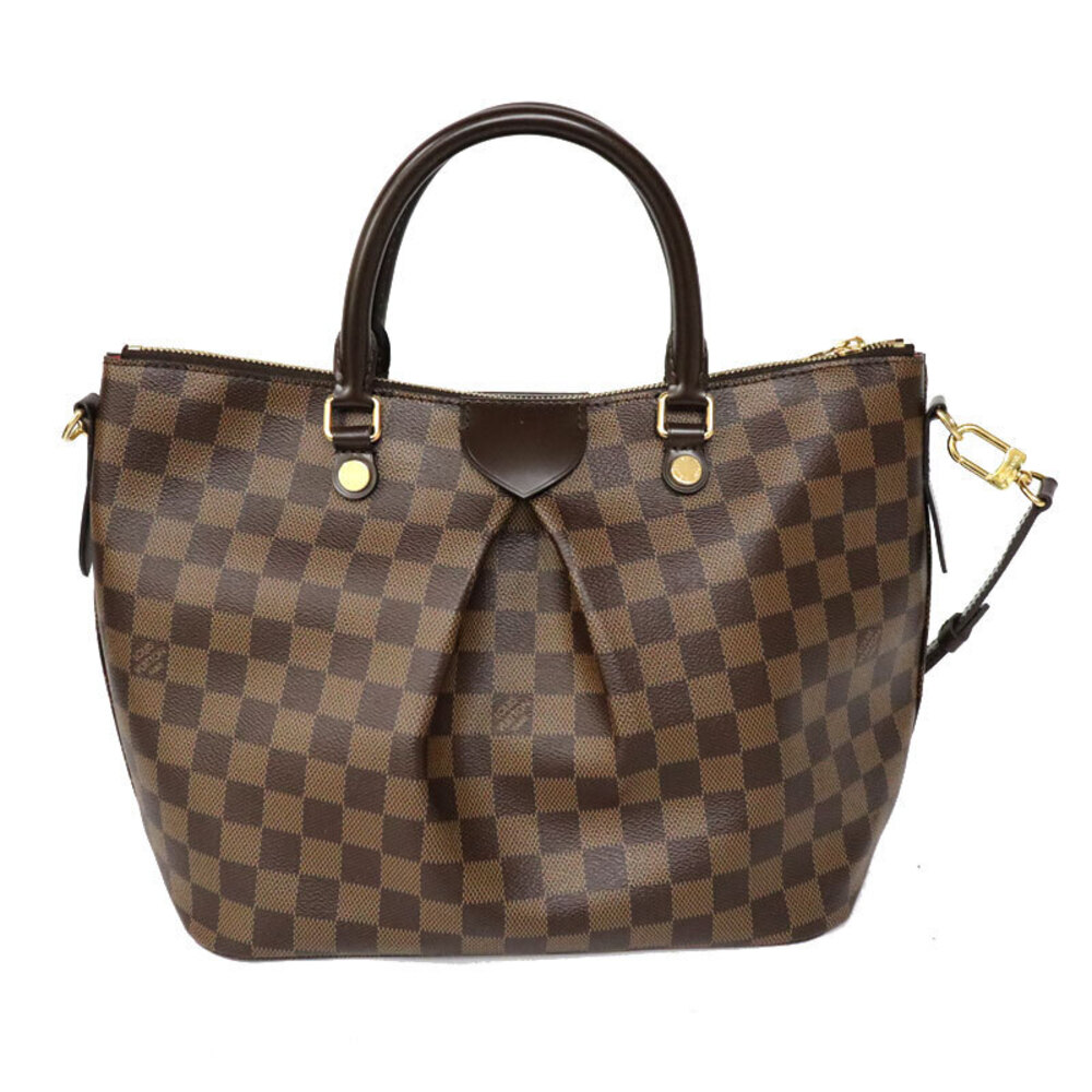 LOUIS VUITTON Siena Damier Canvas Ebene Brown LV Tote Bag - Picture 4 of 6
